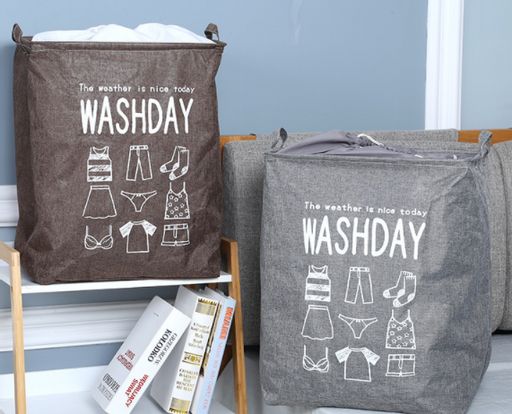 Корзина для вещей на завязках "Washday" серая