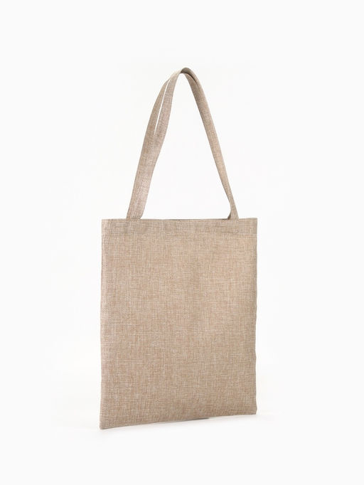 Сумка текстильная шопер на молнии, 33×0.5×38 см, бежевая