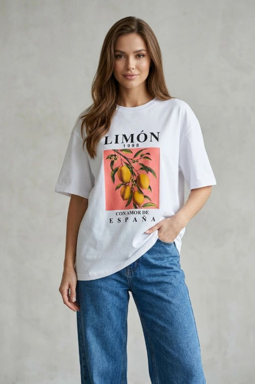 K13599 Футболка OVER SIZE (хлопок) БЕЛЫЙ_01