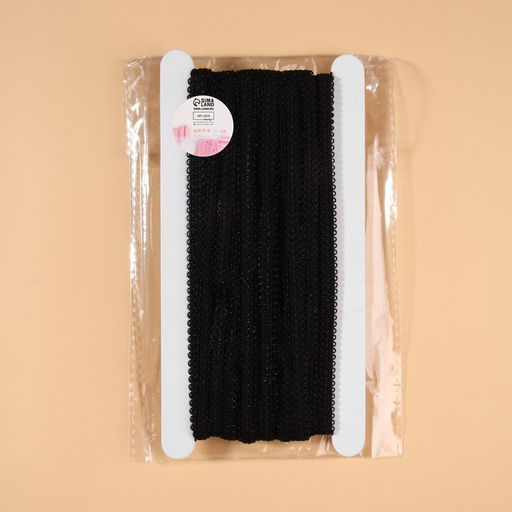 Резинка ажурная бельевая, 8 мм, 10±0.5 м, чёрная