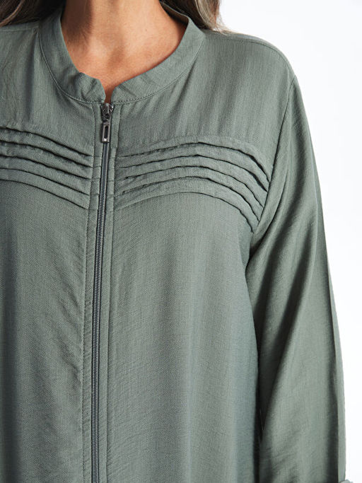 Bisiklet Yaka D?z Uzun Kollu Elbise