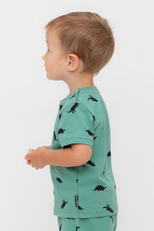 Crockid _ КР 302737/малахитово-зеленый,дино к558 фуфайка (футболка) д/мал яс  фото 4