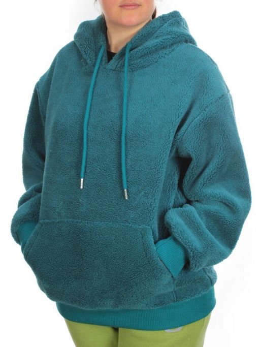 110 TURQUOISE Худи женское Тедди на флисе