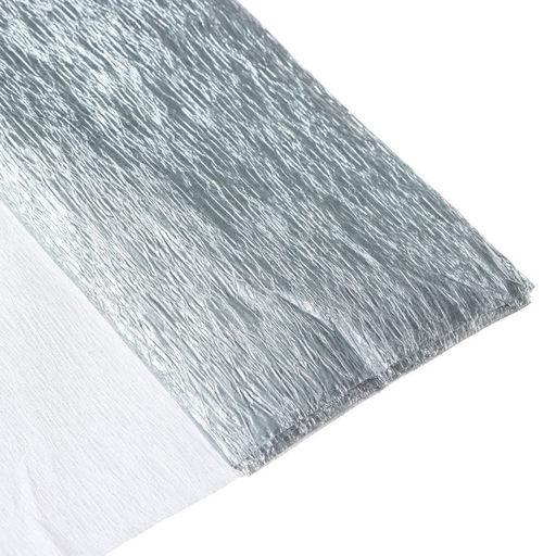 Цена за 10 шт. Бумага крепированная 50×200 см, в рулоне, 32 г/м², серебряный