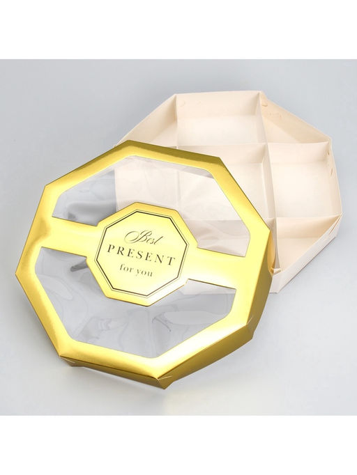 Цена за 5 шт. Коробка кондитерская, упаковка, Best PRESENT, 27×27×5 см