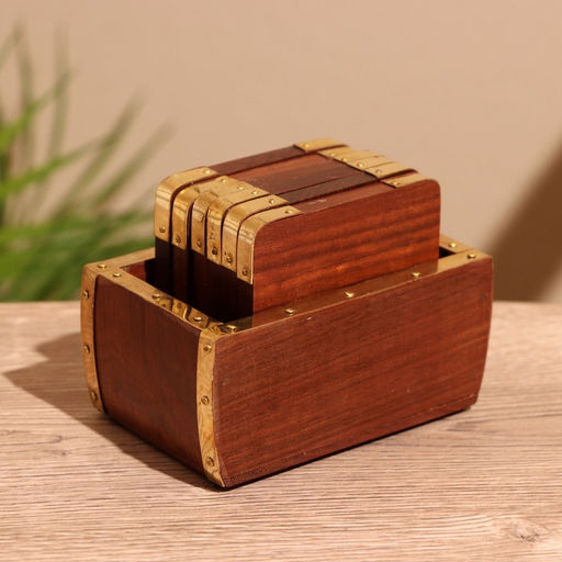 Подставки под горячее, 6 шт., 10×6.5×7 см, дерево шишам