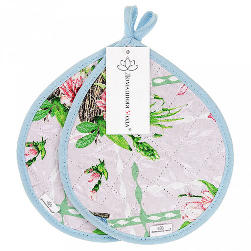 "Весеннее пробуждение" Кухонный комплект: прихватка 20х25см "Капелька" - 2шт, хлопок "Премиум" 191г/м2 - хлопок 100%, наполнитель - ватин 280гр/м2, "Домашняя мода" (Россия)