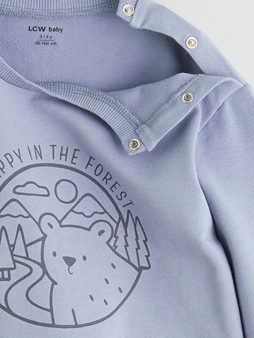 Bisiklet Yaka Erkek Bebek Sweatshirt