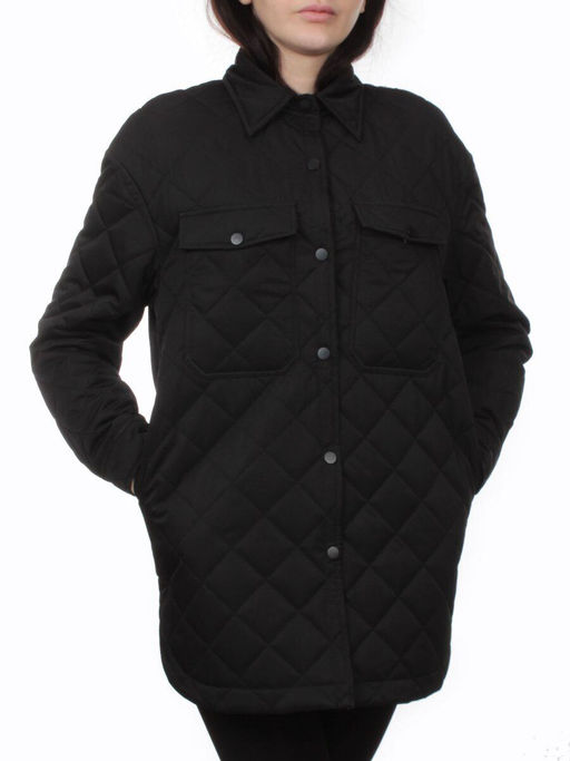 H24-002 BLACK Куртка демисезонная женская (100 гр. холлофайбер)
