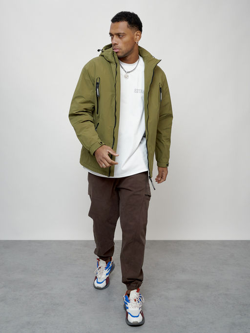 Куртка молодежная весенняя с капюшоном цвета хаки - Mtforce фото 15