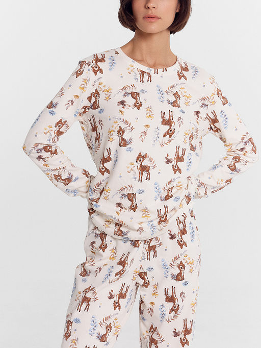 Комплект женский (джемпер, брюки) молочный с оленятами - Mark formelle фото 8