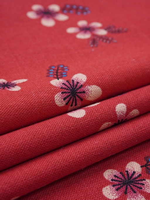 Хлопколен Марта цв.красный, СОРТ2, ш.1.5м, лен-20%, хлопок-80%, 145гр/м.кв - Купава фото 3