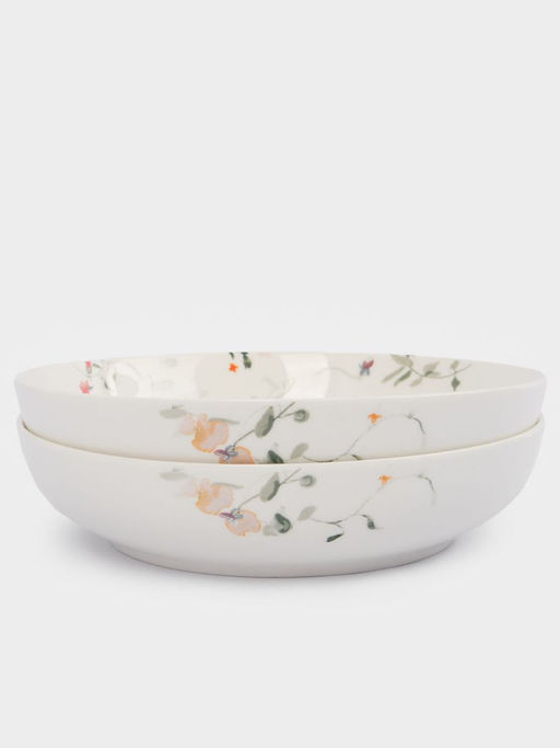 Тарелка суповая, 20х6 см, 780 мл, 2 шт, фарфор N, белая, Цветы и листья, Primrose - Anna lafarg фото 9
