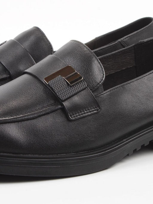 03-DEB58-1 BLACK Лоферы женские (натуральная кожа)