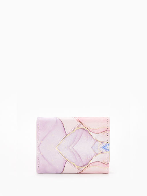 Кошелёк женский на кнопке, 10?1.5?8 см, с принтом, розовый