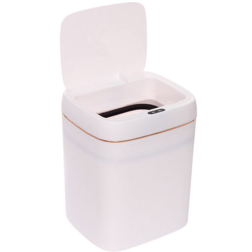 Контейнер для мусора"Smart"11л белый сенсорная крышка работает от батареек LR6 W8616C
