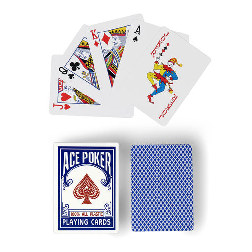 Карты игральные пластиковые Ace Poker, 30 мкм, 8.8 х 6.3 см, синяя рубашка