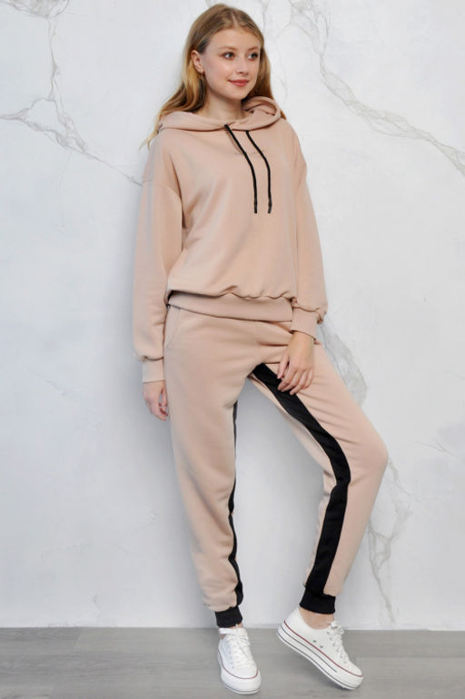 Арт. 2518 Костюм с брюками женский 44-52 (5 шт) Цвет:верх-персик, низ-персик, черный - Калинка фото 12