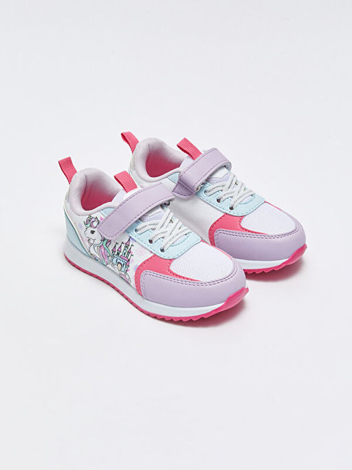 C?rt C?rtl? Bask?l? K?z ?ocuk Spor Ayakkab?