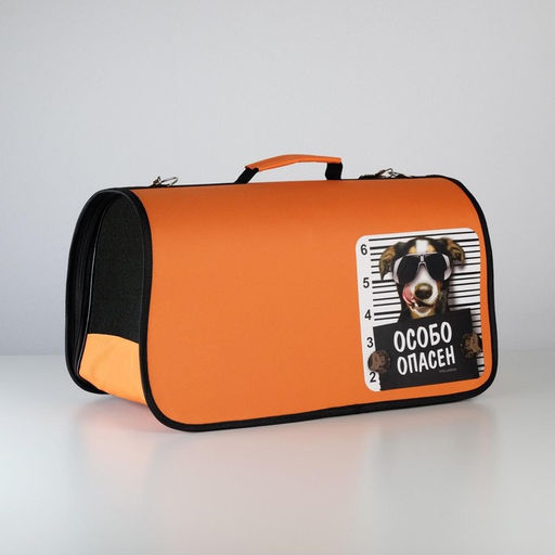 Сумка - переноска раскладная, каркасная Особо опасен 52x22x29 см - Пушистое счастье фото 3