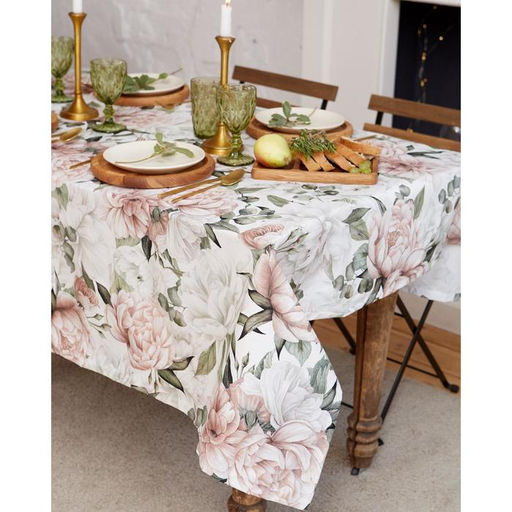 Скатерть «Этель. Пионы», 149×110 см, 100% хлопок, саржа 190 г/м²