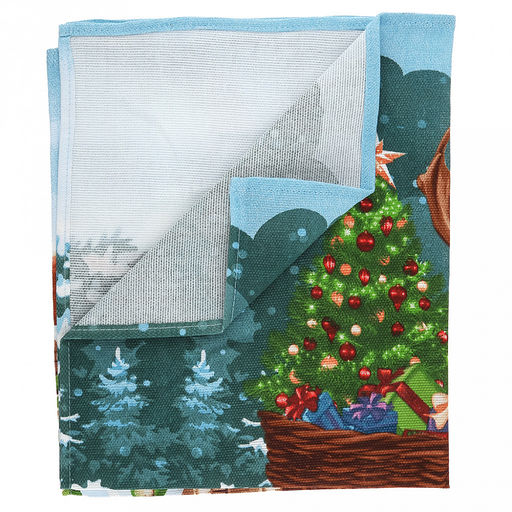 Салфетка хозяйственная 50х60см "Праздник к нам приходит" 1, рогожка 171г/м2, хлопок 100%, без упаковки, "Домашняя мода" (Россия)