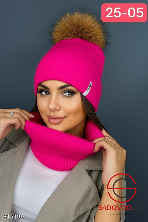 Комплект шапка + снуд для девушки - Bruno фото 15