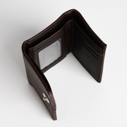 Портмоне мужское на магните, отдел для купюр, для карт, для монет, коричневое