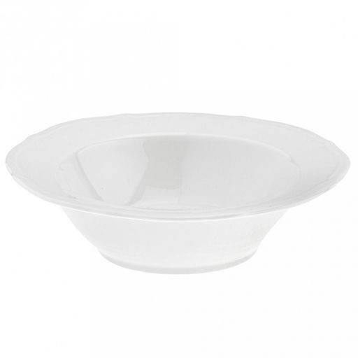 "Совершенство" Миска фарфоровая д155мм h42мм, 270мл, белый, рельефный декор, волнистый край (Китай)