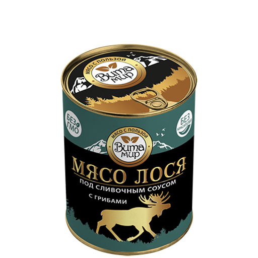 Мясо лося под сливочным соусом с грибами ВитаМир , 340г