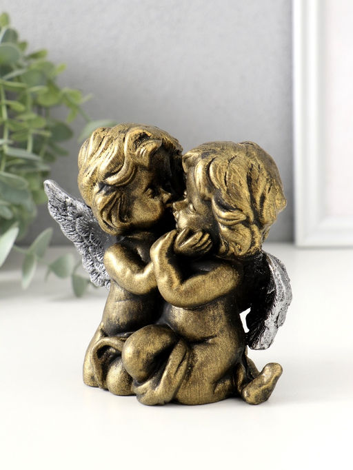 Фигурка полистоун Ангелы целуются, 10.5?11?8 см