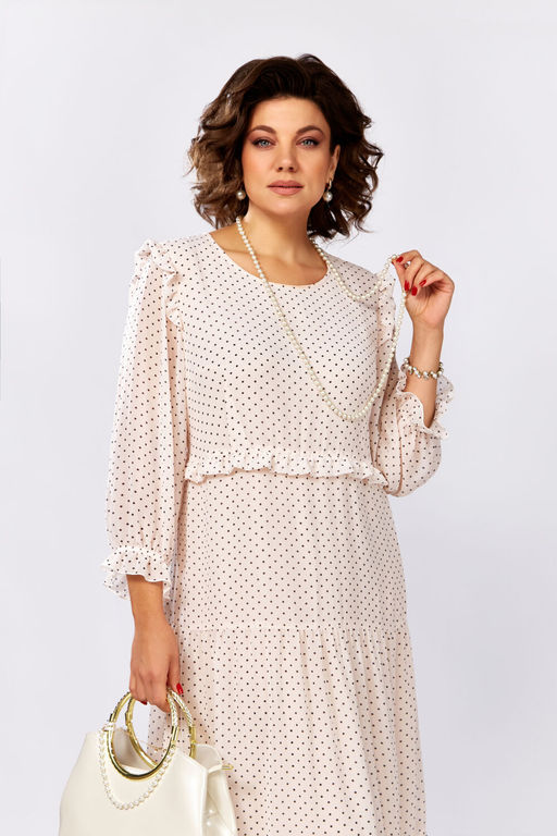 Платье LADY SECRET 25301 пудра/горох