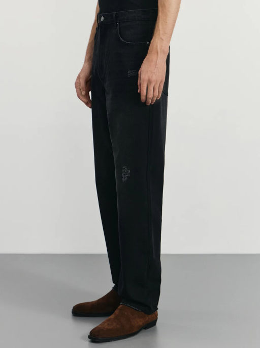 Джинсы straight с эффектом destroyed / Zarina