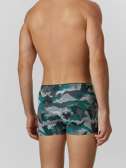 Цена за 2 штуки! Трусы боксеры мужские зеленые с принтом - Mark formelle фото 5