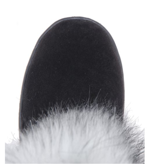 Унты женские на литой подошве. Черные. Мех песец - Roshva фото 8