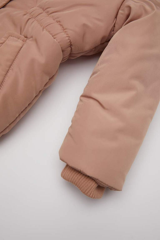 Водонепроницаемое пальто с капюшоном для маленьких девочек - Defacto фото 3