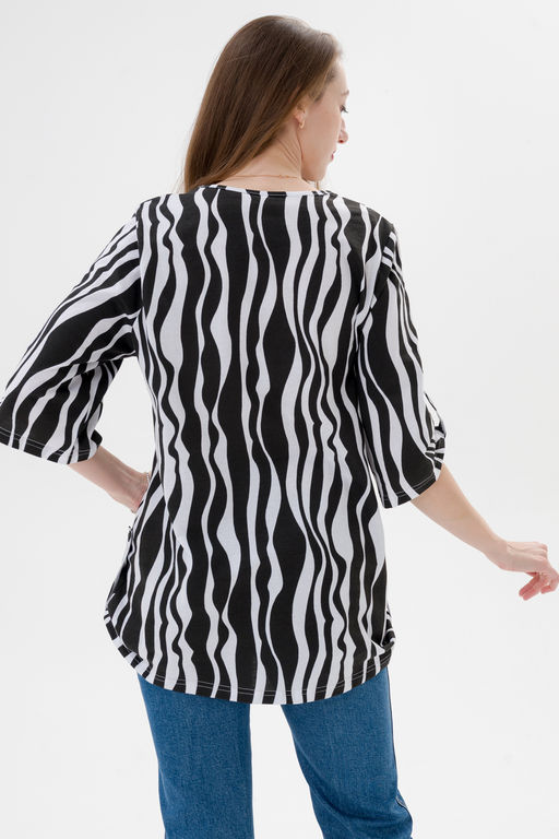 Туника женская из кулирки Полина зебра макси - Амадэль фото 13