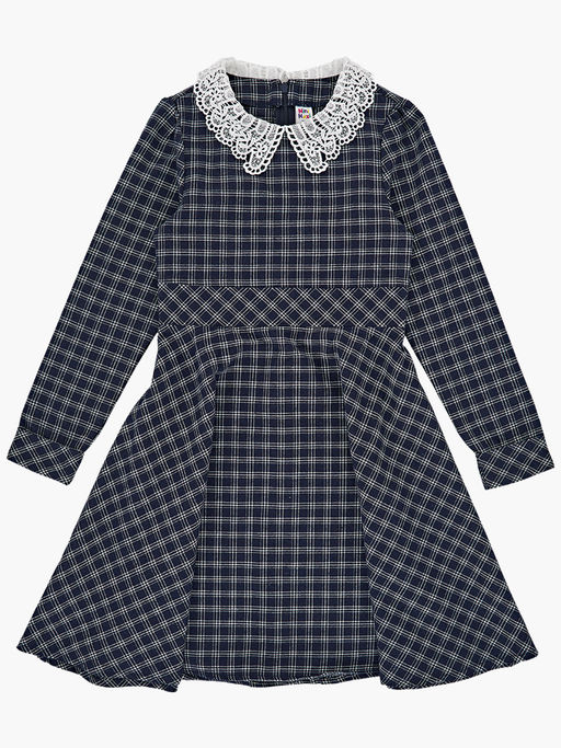 Платье в клетку с воротником UD 7331 син/бел клетка - Mini maxi фото 6