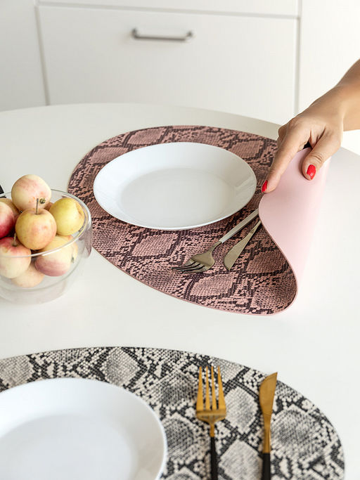 Салфетка сервировочная 45x32, 1 штука розовый ПВХ - Denastia фото 8