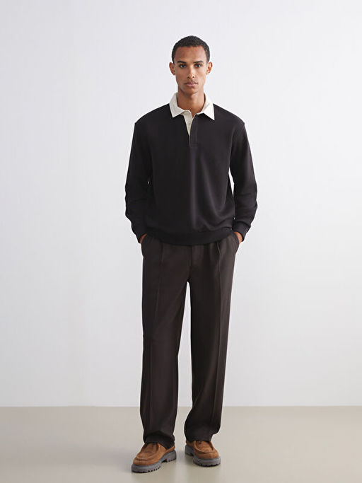 Polo Yaka Erkek Sweatshirt