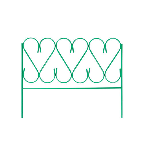 Ограждение декоративное, 54×340 см, 5 секций, металл, зелёное, «Изящный»