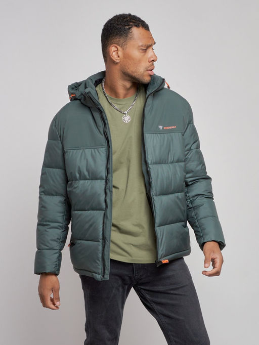 Куртка мужская зимняя с капюшоном спортивная великан цвета хаки 8377Kh - Wonderrman фото 8