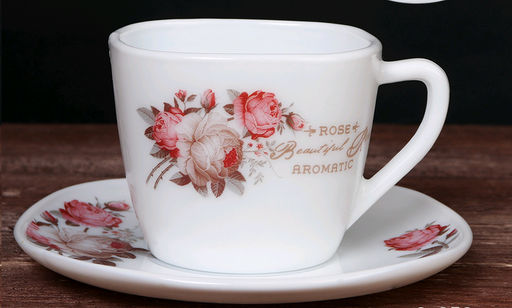 Чайная пара 250 мл квадратная форма ШТУЧНО FXB220/FBD220-6A (6916) / серия Чайная роза - Галеонтрейд фото 2