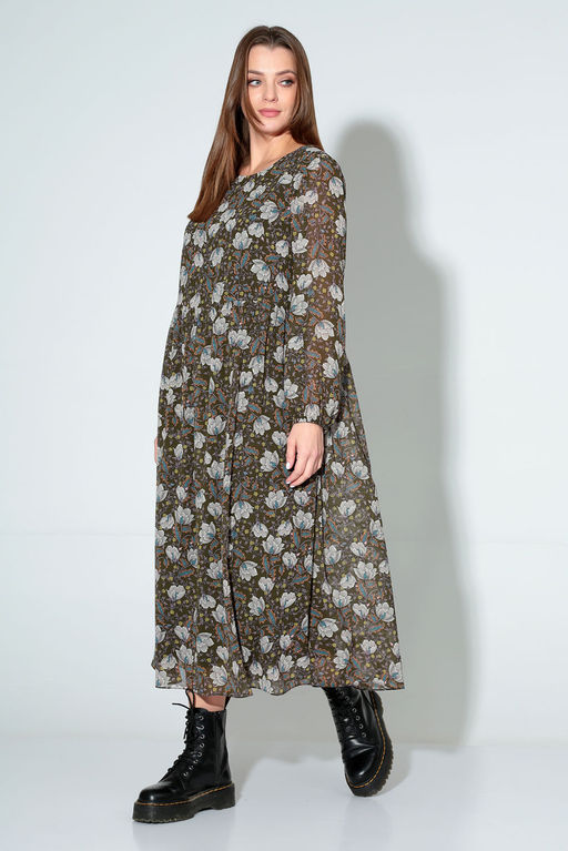 Платье Liona Style 876 белые цветы