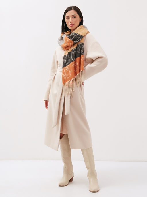 В составе шерсть! теплый двусторонний палантин - Tantino фото 6