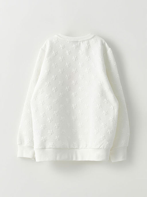 Bisiklet Yaka Bask?l? Uzun Kollu K?z ?ocuk Sweatshirt - Waikiki фото 3