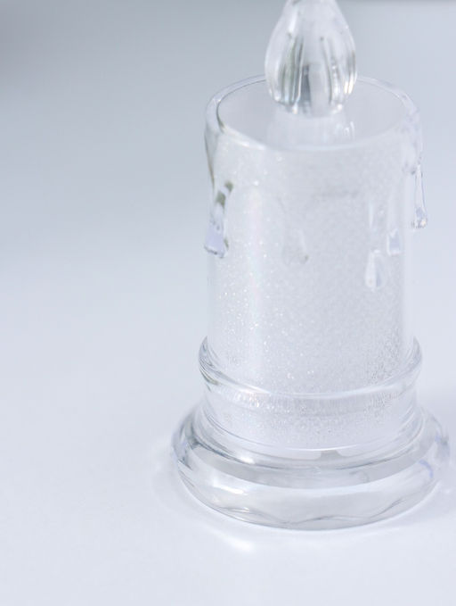 Цена за 4 шт. Светодиодная свеча LED - ночник RISALUX «С подтёками», 3×LR41, прозрачный, 3.5×3.5×7.2 см