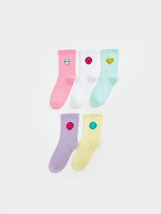 Desenli K?z ?ocuk Soket ?orap 5li