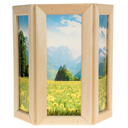 Абажур для бани и сауны «Одуванчики», 33×29×12 см, деревянный, настенный, со стеклом, с УФ-печатью, «Добропаровъ»