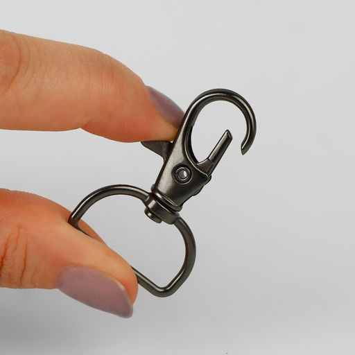 Цена за 2 шт. Карабин металлический, 39 × 24 мм / 20 × 1,5 мм, 6 шт, цвет чёрный никель